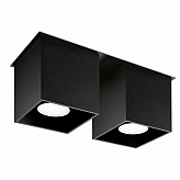 Plafon QUAD 2 czarny-Sollux-Plafony-Oświetlenie do salonu ,Oświetlenie do jadalni,Oświetlenie do kuchni,Oświetlenie do przedpokoju,Oświetlenie do