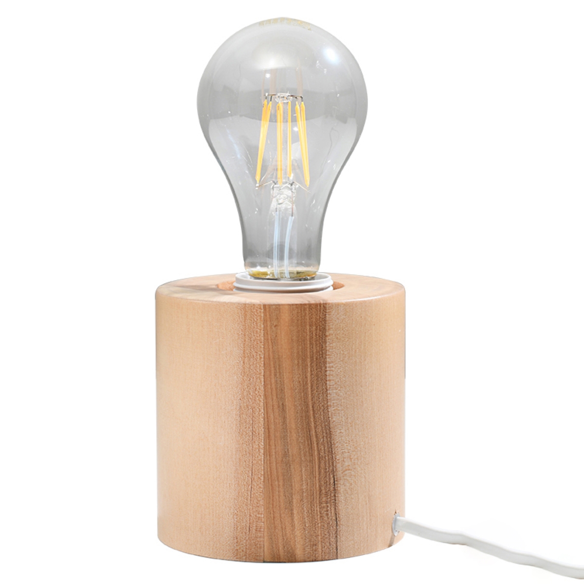 Lampa biurkowa SALGADO naturalne drewno z kategorii Sollux drewniana z ozdobną żarówką